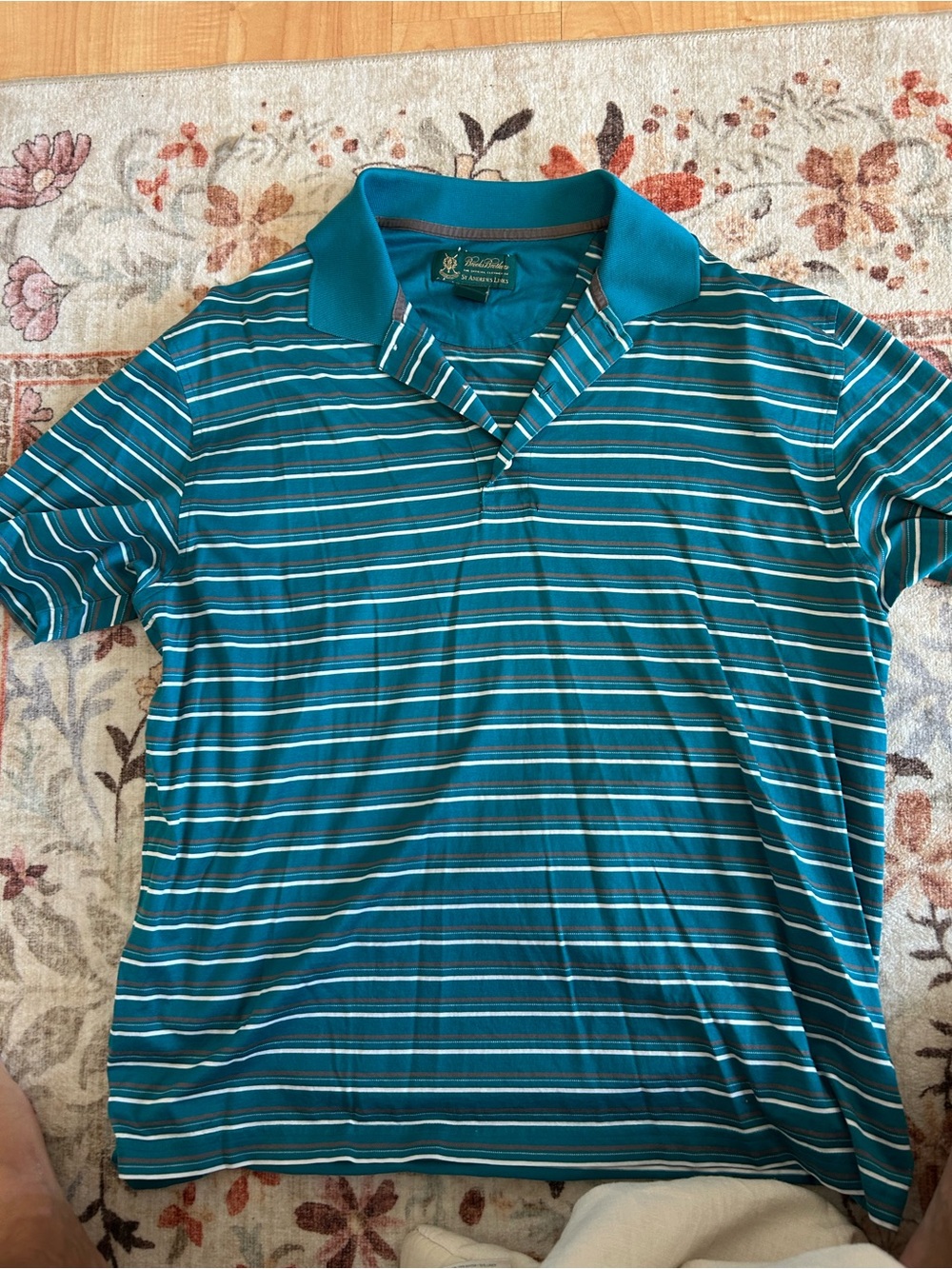 Blue Striped Polo Shirt by Brooks Brothers